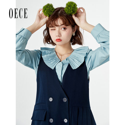 oece早秋马夹学院背心裙小外套