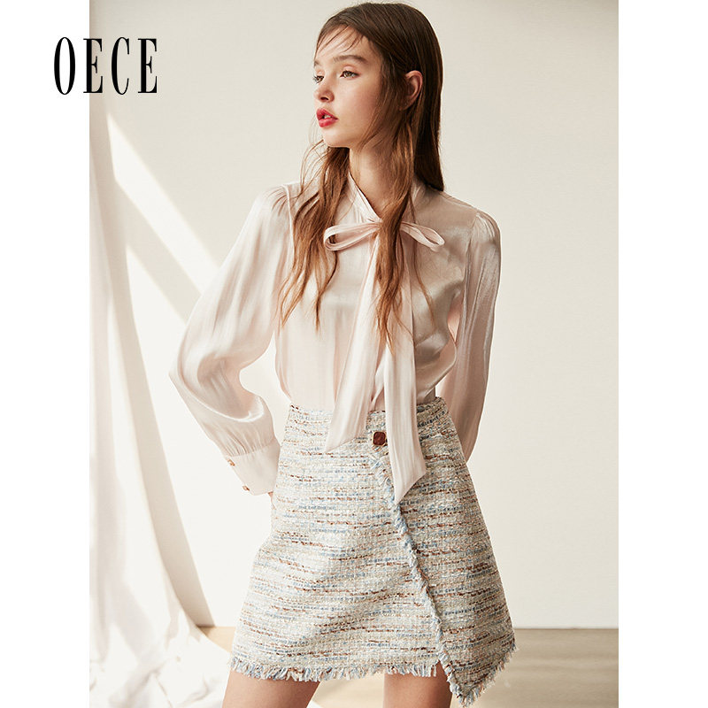 小香风oece春装优雅织花短裙