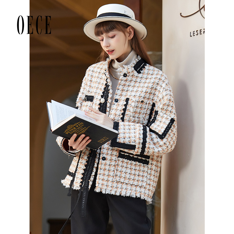 oece2021冬装新款女装气质毛呢