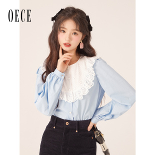 女装 Oece法式 新款 秋冬季 设计感小众衬衣减龄气质上衣 甜美衬衫