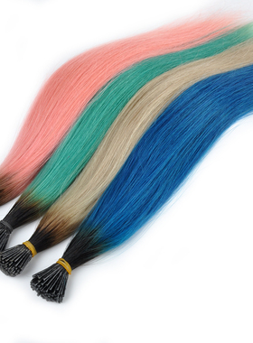 真人发彩色挂耳染渐变色棒发接头发时尚无痕挑染直发条假发接发片