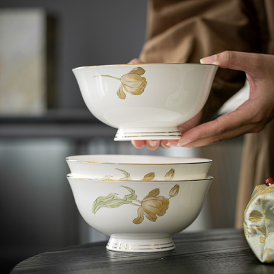 大号中式高温陶瓷家用米饭碗