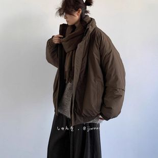 男女棉衣学生工装复古面包外套立领服美拉德日系情侣装秋冬季宽松