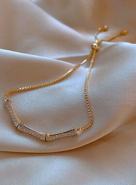 风潮小众手链女生手环设计简约竹节手镯冷淡ins女手饰高级感闺蜜