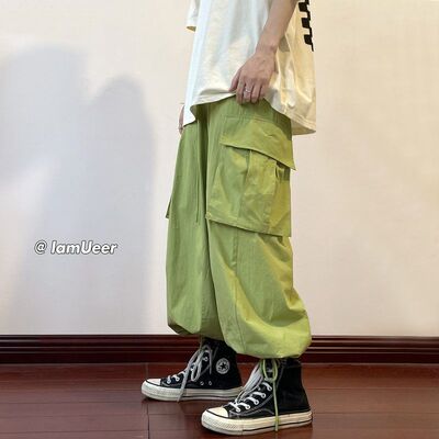 工装裤九分高街裤子潮大男口袋