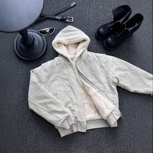 座山雕重磅水洗棉服加厚韩国男加绒le2025c夹克外套帆布anfit秋冬