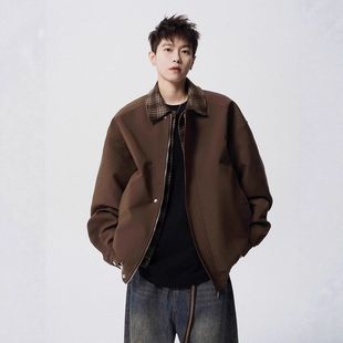 冬装风老钱棉外套行政男美拉德保暖加厚夹克夹男风棉服秋冬季新款