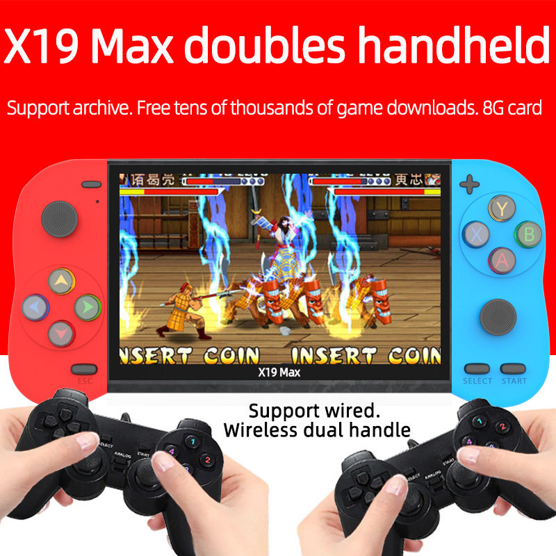 新品5.1寸掌上X19MAX游戏机双遥杆PSP掌机GBA街机FC拳霸sega 游戏