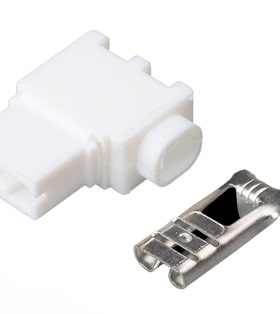 250旗形插簧6.3尼龙硬护套DJ7019-6.3-21AMP型接插件176497-1白色