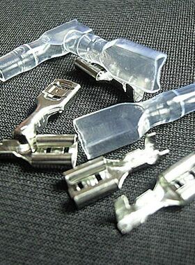 接线端子6.3插簧+护套（铜镀锡 ）开关端子 0.4厚DJ622-D6.3B