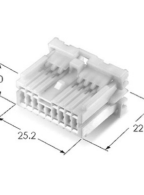 1123371-1/MG653019连接器汽车插件护套接插器插头16孔白色