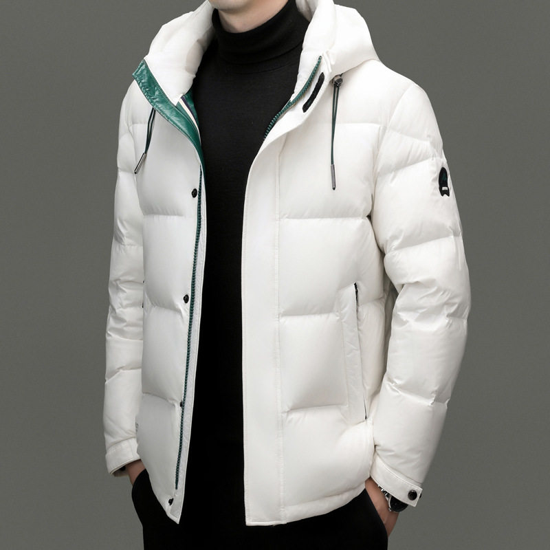 2025冬新款加厚羽绒服男亮面潮流防寒男装活帽白鸭绒短款外套200g,男装,羽绒服,淘宝优惠券,粉丝福利购,淘宝优惠卷