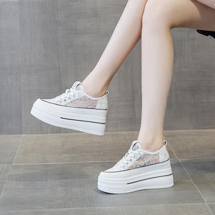 女士鞋子2026新款洋气时尚内增高厚底网面透气配阔腿裤的鞋子网鞋