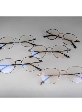 复古纯钛眼镜框可配高度数变色近视蓝光全框显薄镜架男女配镜9409