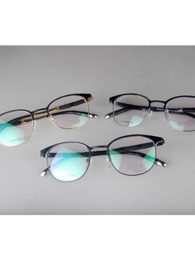 镜架男士纯钛系列轻巧舒适商务全框复古圆框眼镜框蓝光男女19702