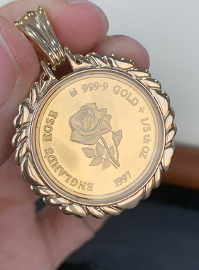 一款一件孤品戴安娜王妃莫扎特玫瑰花天使埃及艳后金币吊坠项链