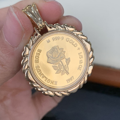 NEWDELLA吊坠足金金币特色