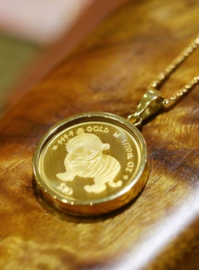 日本2022纯足黄金女王老虎年生肖金币纪念币吊坠情人节送女友礼物