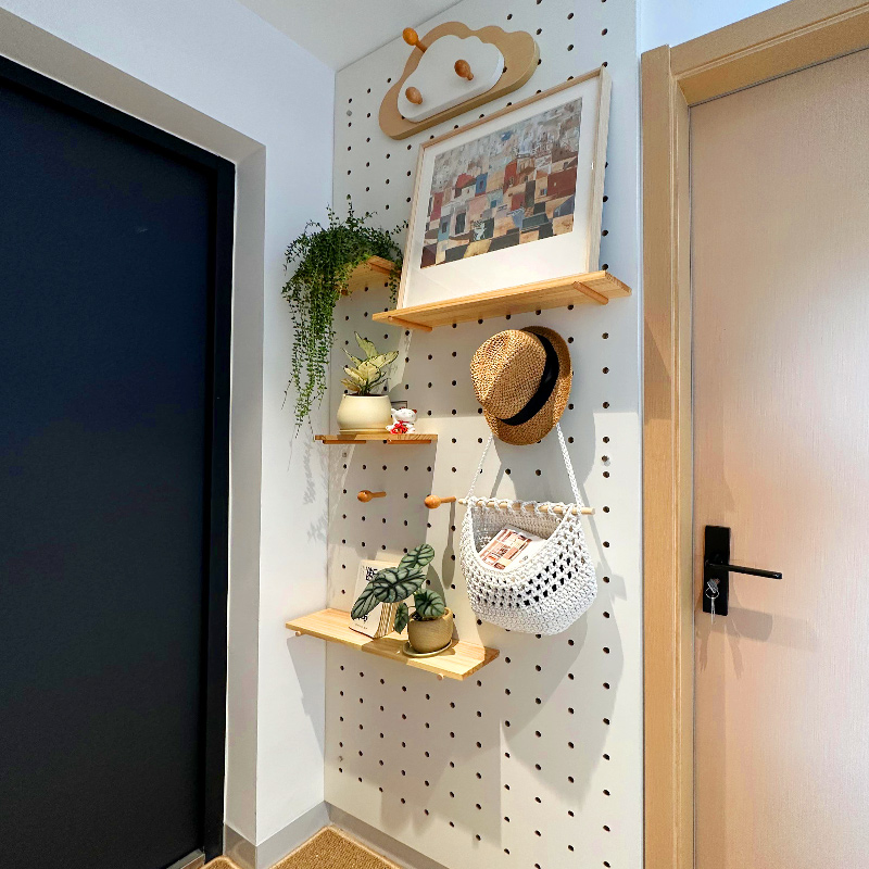 猫不卷洞洞板方形简约现代置物架定制入户玄关收纳架墙面展示架