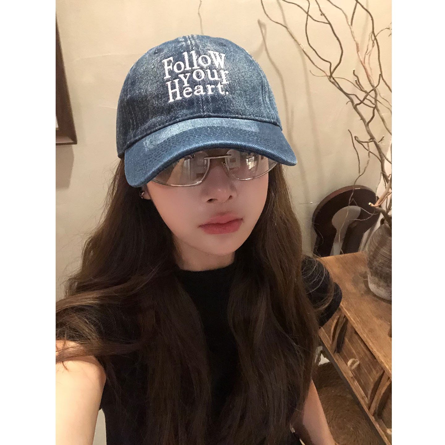 GREENHOUSES韩系简约水洗牛仔做旧棒球帽女新款显脸小鸭舌帽男潮