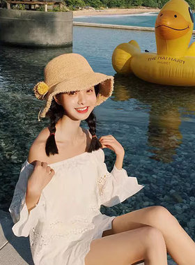 范智乔拉菲草帽遮阳帽女夏天韩版