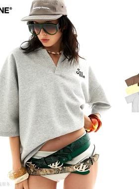 越十年越南小众insane新款复古学院风宽松休闲百搭字母短袖T恤