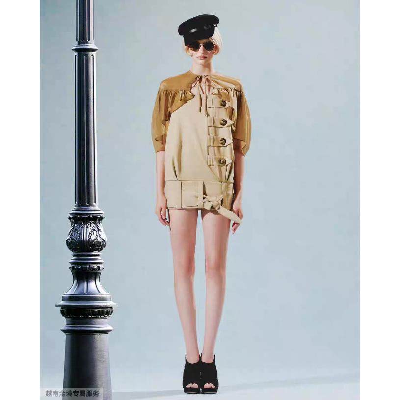 越十年越南小众ibiboss新款英伦风纽扣披肩吊带背心短裙连衣裙
