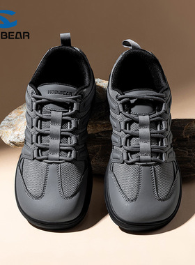 HOBIBEAR宽头鞋春秋男鞋舒适运动鞋宽脚掌耐磨时尚跑步鞋大头鞋