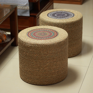 编织圆形蒲团家居装饰坐垫家用客厅卧室草编工艺坐墩地板阳台草墩