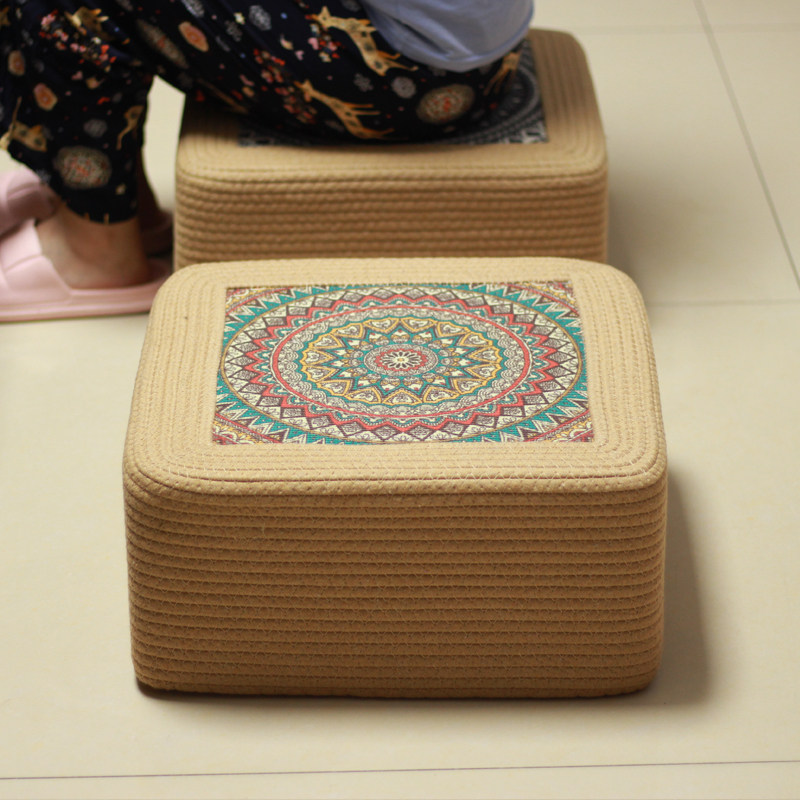 棉绳蒲团坐垫家用地上客厅阳台飘窗加厚方形中式榻榻米打坐禅修垫,居家布艺,蒲团,淘宝优惠券,粉丝福利购,淘宝优惠卷