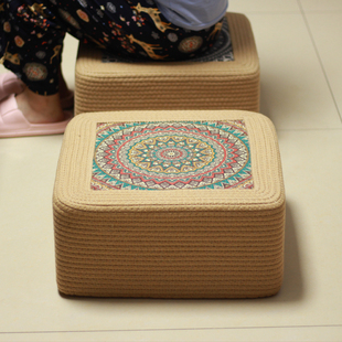 棉绳蒲团坐垫家用地上客厅阳台飘窗加厚方形中式榻榻米打坐禅修垫