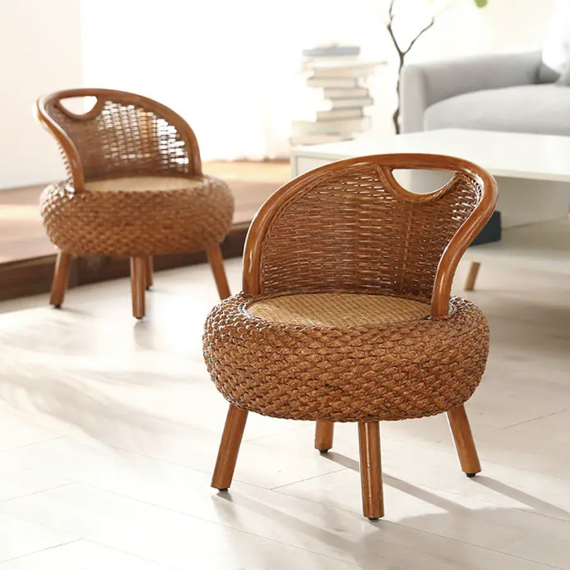 藤编矮凳圆凳小凳子家用休闲座椅坐凳客厅圆墩创意靠背椅子换鞋凳,住宅家具,矮凳,淘宝优惠券,粉丝福利购,淘宝优惠卷