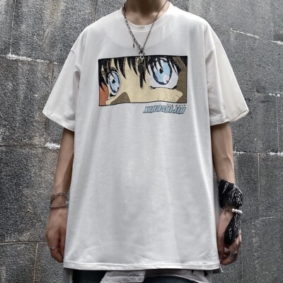 3504-P30 2020夏天韩版INS超火高街卡通印花简约宽松T恤男百搭