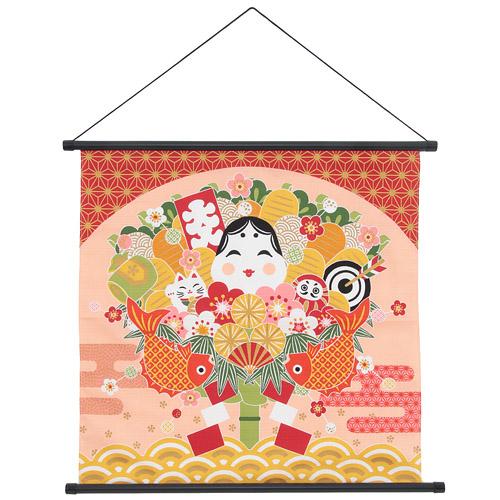 BLS本岸现货日本进口新年正月祝熊手招福吉祥室内布挂画壁画附轴