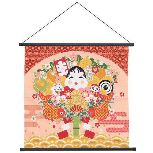 BLS本岸现货日本进口新年正月祝熊手招福吉祥室内布挂画壁画附轴