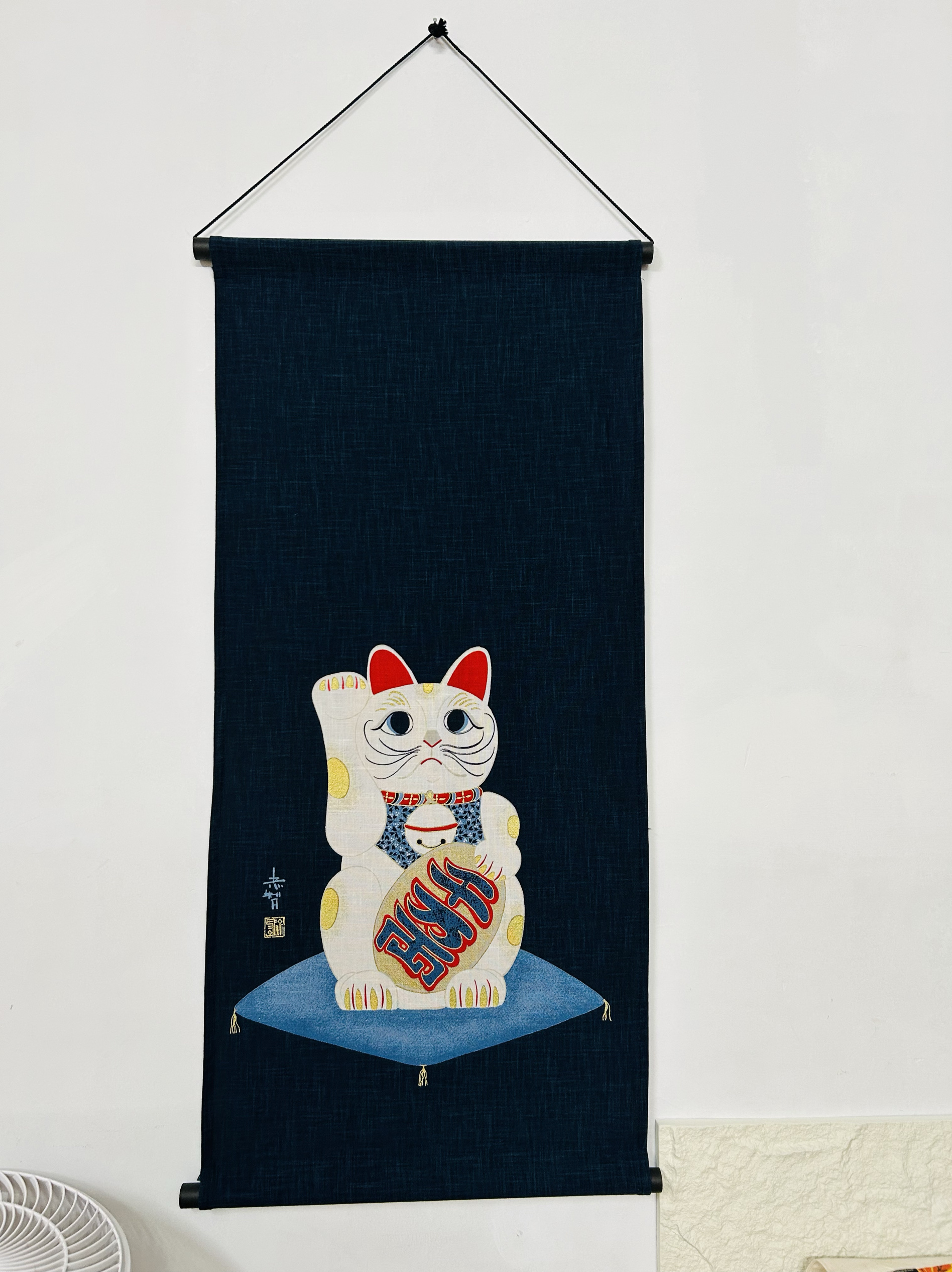 BLS本岸现货日本进口高品质和风招财猫挂画布画室内装饰开业礼物图片