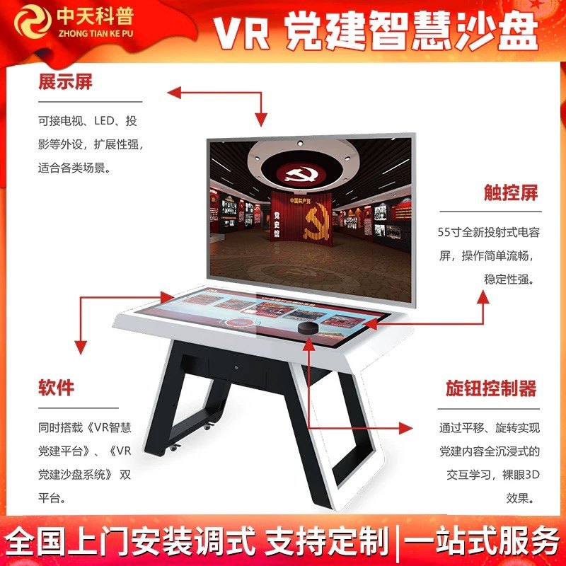 VR党建智慧沙盘 党建知识科普馆设备 党建知识科普教育