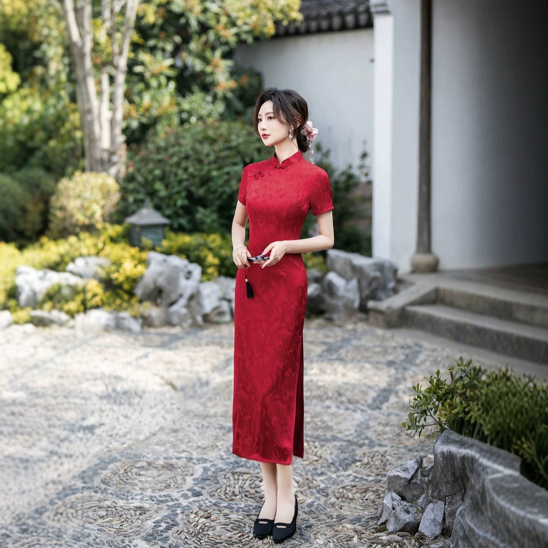 2025新款桑蚕丝喜婆婆喜妈妈旗袍