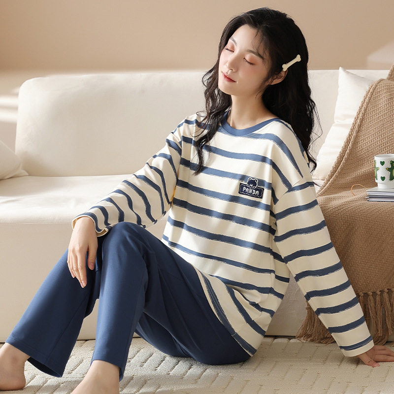 纯棉睡衣女款2026年新款春秋季长袖长裤甜美可爱漂亮家居服套装