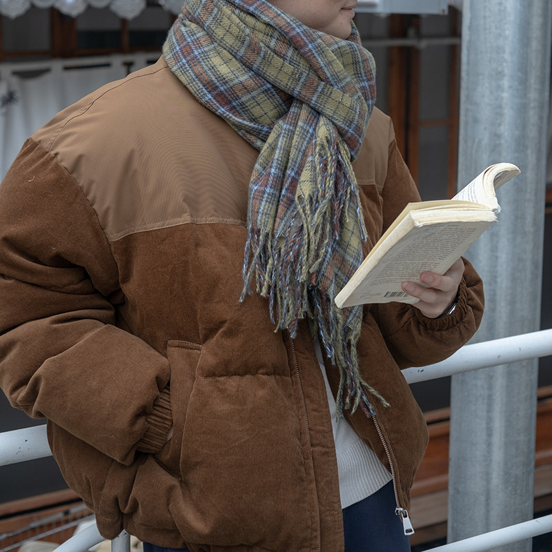 灯芯绒拼接加厚棉衣几立冬季