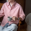 如晴天 磨毛条纹长袖 似雨天 三种温柔色彩 翻领衬衫 几立