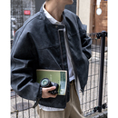 city感满满 几立 小立领PU皮衣夹克 雪花感皮衣