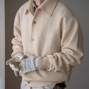 翻领羊毛混纺毛衣开衫 几立 触感蓬松舒适但特特特特容易起球