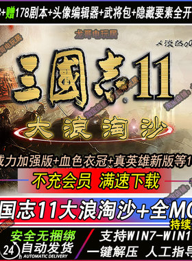三国志MOD11大浪淘沙6.0-5.25血色衣冠6.0真英雄3.7教学支持win11