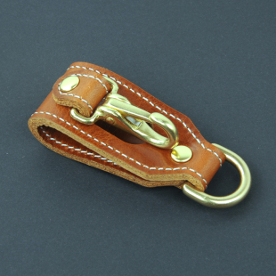 包邮 穿皮带汽车钥匙扣锁匙 牛皮黄铜腰挂钥匙扣 复古手工