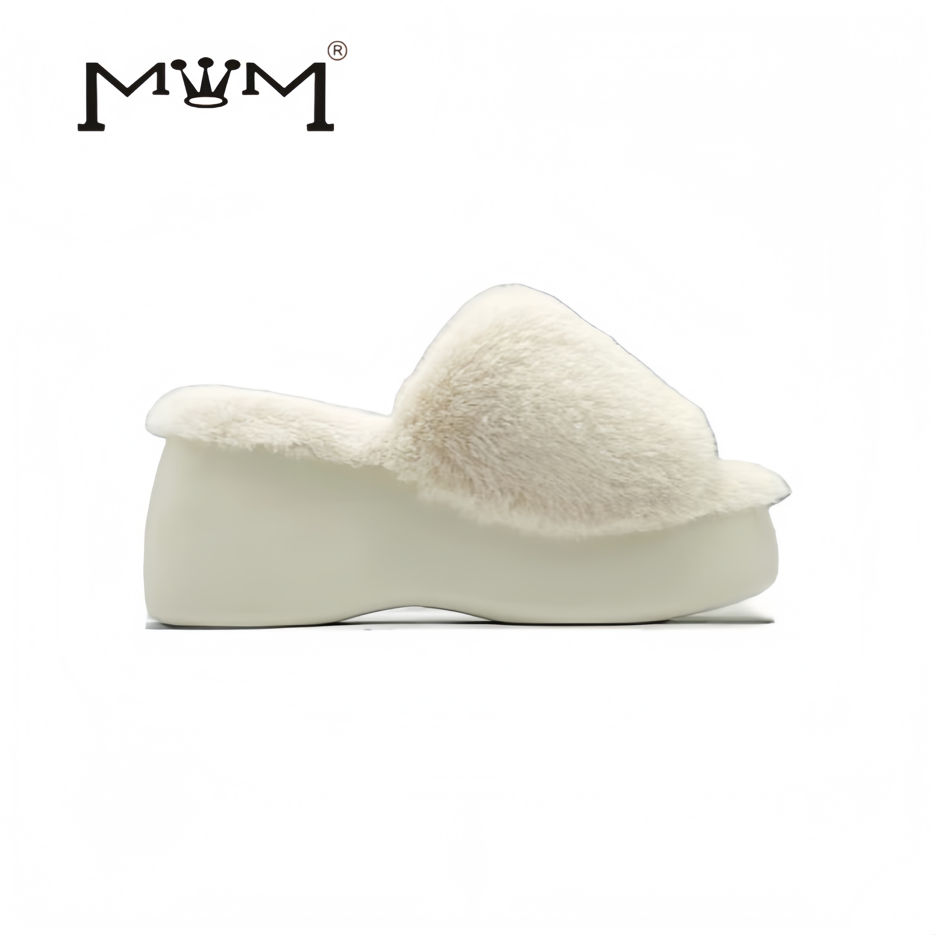 伦敦雾柔~温柔兔毛厚底拖鞋 2025秋冬8cm松弛感防滑不累脚一字拖