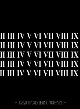 刺青女王TATTOO EMPRESS 草本果汁纹身贴 蓝黑色罗马数字从一到十