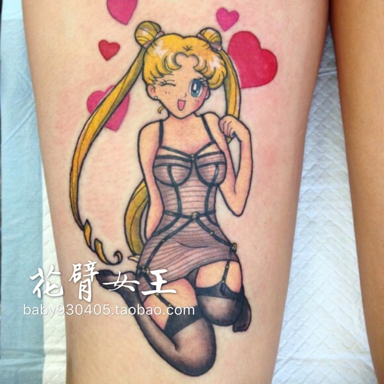 花臂少女tattoo x145 d76 性感爱心美少女软妹 仙女纹身贴