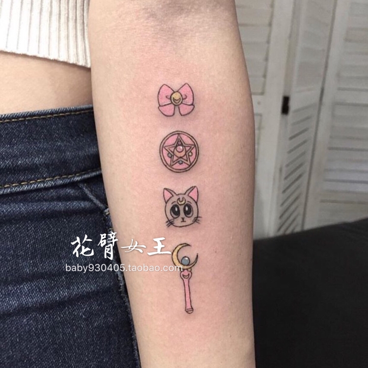 花臂少女TATTOO X261 美少女猫咪变身器 软妹纹身贴 一张6个