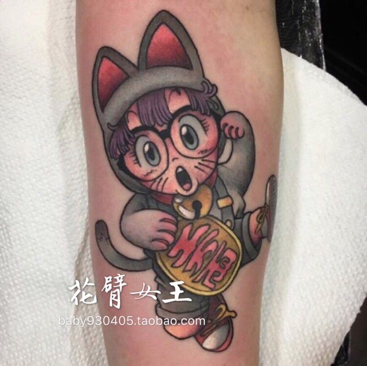 花臂少女tattoo a21 卡通动漫人物阿拉蕾 原宿软妹纹身贴